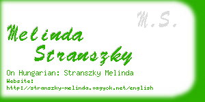 melinda stranszky business card